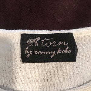 Torn by Ronny Kobo white, form-fitting mini-dress